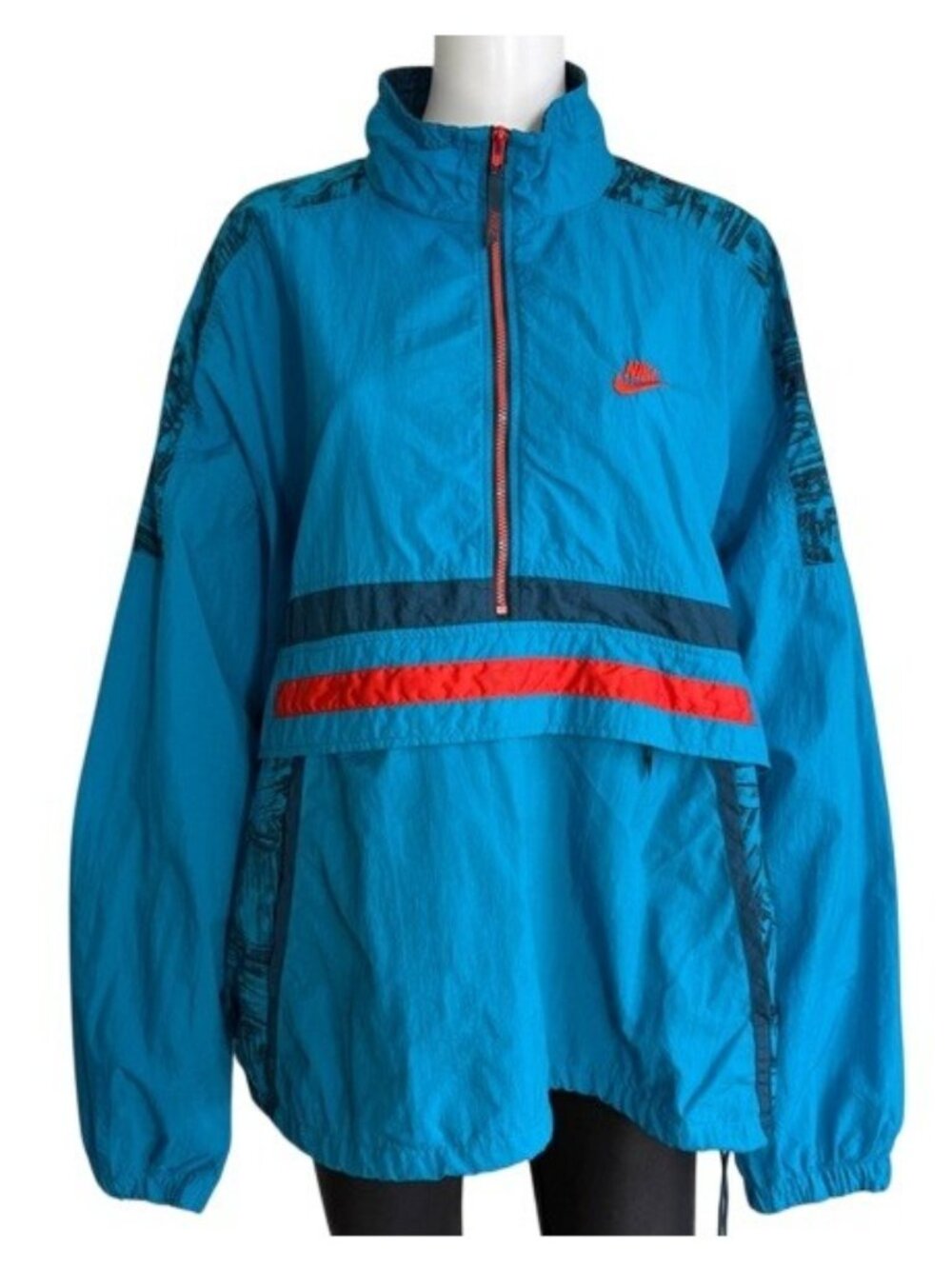 Nike Vintage 90s Half-Zip Anorak Windbreaker – Teal/Blue – Size XL